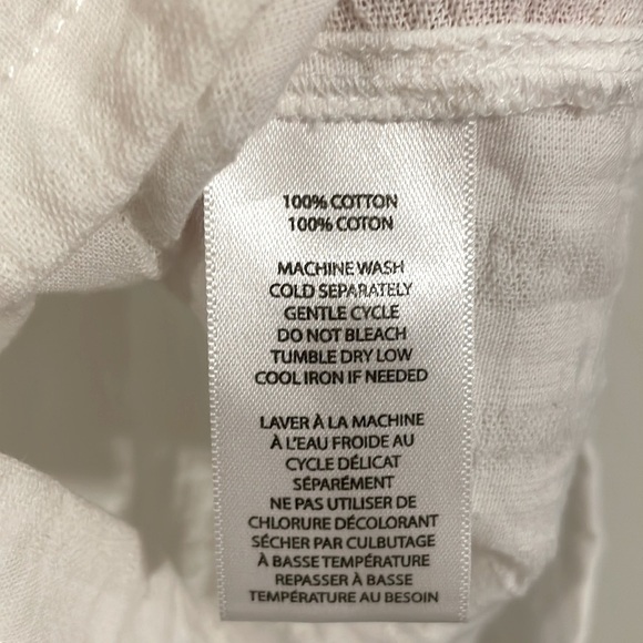 Beachlunchlounge Women's Button Front Shirt Medium White Gingham Cotton Modest - Picture 12 of 16